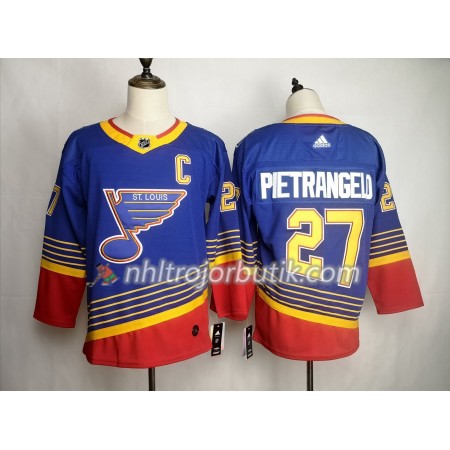 Män Ishockey St. Louis Blues tröja Alex Pietrangelo 27 Adidas 90s Heritage Authentic